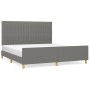 Estructura de cama con cabecero tela gris oscuro 160x200 cm de , Camas y somieres - Ref: Foro24-3125228, Precio: 234,93 €, De...