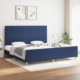 Bettrahmen mit blauem Stoffkopfteil 200x200 cm von , Betten und Lattenroste - Ref: Foro24-3125249, Preis: 223,69 €, Rabatt: %