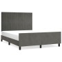 Estructura cama con cabecero terciopelo gris oscuro 140x190 cm de , Camas y somieres - Ref: Foro24-3125874, Precio: 221,31 €,...