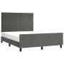Estructura cama con cabecero terciopelo gris oscuro 140x190 cm de , Camas y somieres - Ref: Foro24-3125874, Precio: 221,31 €,...