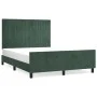 Dark green velvet bed frame with headboard 140x190 cm by , Beds and slatted bases - Ref: Foro24-3125876, Price: 218,68 €, Dis...