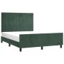 Dark green velvet bed frame with headboard 140x190 cm by , Beds and slatted bases - Ref: Foro24-3125876, Price: 218,68 €, Dis...