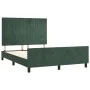 Dark green velvet bed frame with headboard 140x190 cm by , Beds and slatted bases - Ref: Foro24-3125876, Price: 218,68 €, Dis...