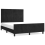 Estructura de cama con cabecero de terciopelo negro 140x200 cm de , Camas y somieres - Ref: Foro24-3125881, Precio: 220,69 €,...