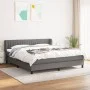 Box spring bed with dark gray fabric mattress 160x200 cm by , Beds and slatted bases - Ref: Foro24-3126414, Price: 541,68 €, ...
