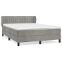 Cama box spring con colchón terciopelo gris claro 140x190 cm de , Camas y somieres - Ref: Foro24-3127607, Precio: 469,67 €, D...
