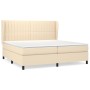 Cama box spring con colchón tela color crema 200x200 cm de , Camas y somieres - Ref: Foro24-3128154, Precio: 634,32 €, Descue...