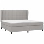 Cama box spring con colchón tela gris claro 200x200 cm de , Camas y somieres - Ref: Foro24-3128149, Precio: 696,14 €, Descuen...