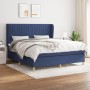 Cama box spring con colchón tela azul 160x200 cm de , Camas y somieres - Ref: Foro24-3128699, Precio: 578,33 €, Descuento: %