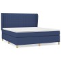 Cama box spring con colchón tela azul 160x200 cm de , Camas y somieres - Ref: Foro24-3128699, Precio: 578,33 €, Descuento: %