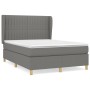 Cama box spring con colchón tela gris oscuro 140x200 cm de , Camas y somieres - Ref: Foro24-3128686, Precio: 517,72 €, Descue...