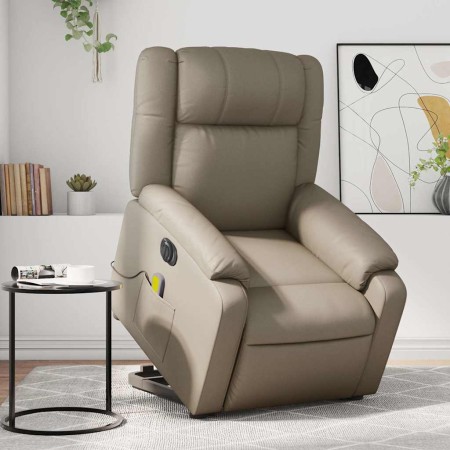 Sillón reclinable de masaje eléctrico cuero sintético capuchino en Sillones | Comprar online en Foru.es