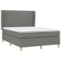 Cama box spring con colchón tela gris oscuro 140x200 cm de , Camas y somieres - Ref: Foro24-3128686, Precio: 517,72 €, Descue...