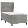 Box spring bed with light gray velvet mattress 80x200 cm by , Beds and slatted bases - Ref: Foro24-3129237, Price: 325,73 €, ...