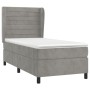 Cama box spring con colchón terciopelo gris claro 80x200 cm de , Camas y somieres - Ref: Foro24-3129237, Precio: 333,37 €, De...