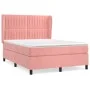 Box spring bed with pink velvet mattress 140x190 cm by , Beds and slatted bases - Ref: Foro24-3129332, Price: 518,78 €, Disco...