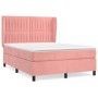 Cama box spring con colchón terciopelo rosa 140x190 cm de , Camas y somieres - Ref: Foro24-3129332, Precio: 528,31 €, Descuen...