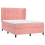 Cama box spring con colchón terciopelo rosa 140x190 cm de , Camas y somieres - Ref: Foro24-3129332, Precio: 528,31 €, Descuen...