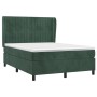 Cama box spring con colchón terciopelo verde oscuro 140x190 cm de , Camas y somieres - Ref: Foro24-3129330, Precio: 541,38 €,...