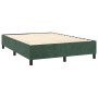 Cama box spring con colchón terciopelo verde oscuro 140x190 cm de , Camas y somieres - Ref: Foro24-3129330, Precio: 541,38 €,...
