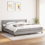 Cama box spring con colchón tela gris claro 200x200 cm de , Camas y somieres - Ref: Foro24-3129897, Precio: 589,14 €, Descuen...
