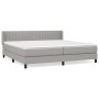 Cama box spring con colchón tela gris claro 200x200 cm de , Camas y somieres - Ref: Foro24-3129897, Precio: 589,14 €, Descuen...