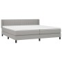 Cama box spring con colchón tela gris claro 200x200 cm de , Camas y somieres - Ref: Foro24-3129897, Precio: 589,14 €, Descuen...