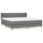 Cama box spring con colchón tela gris oscuro 160x200 cm de , Camas y somieres - Ref: Foro24-3130442, Precio: 516,98 €, Descue...