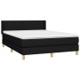 Cama box spring con colchón tela negro 140x200 cm de , Camas y somieres - Ref: Foro24-3130435, Precio: 454,57 €, Descuento: %