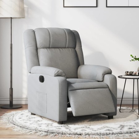 Sillón reclinable eléctrico tela gris claro en Sillones | Comprar online en Foru.es