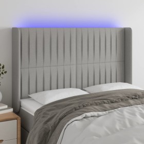 Cabecero con LED de tela gris claro 147x16x118/128 cm de , Cabeceros y pies de cama - Ref: Foro24-3124284, Precio: 132,28 €, ...