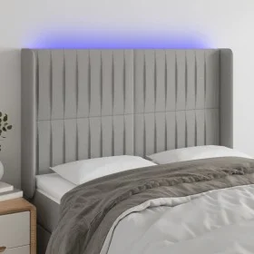 Light gray fabric headboard with LED 147x16x118/128 cm by , Headboards and footboards - Ref: Foro24-3124284, Price: 130,04 €,...