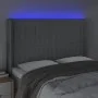 Light gray fabric headboard with LED 147x16x118/128 cm by , Headboards and footboards - Ref: Foro24-3124284, Price: 130,04 €,...