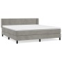 Cama box spring con colchón terciopelo gris claro 160x200 cm de , Camas y somieres - Ref: Foro24-3131027, Precio: 482,49 €, D...