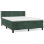 Cama box spring con colchón terciopelo verde oscuro 140x190 cm de , Camas y somieres - Ref: Foro24-3131078, Precio: 461,63 €,...