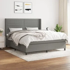 Cama box spring con colchón tela gris oscuro 160x200 cm de , Camas y somieres - Ref: Foro24-3131522, Precio: 568,82 €, Descue...