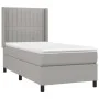 Box spring bed with light gray fabric mattress 100x200 cm by , Beds and slatted bases - Ref: Foro24-3131569, Price: 339,53 €,...