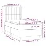 Box spring bed with light gray fabric mattress 100x200 cm by , Beds and slatted bases - Ref: Foro24-3131569, Price: 339,53 €,...