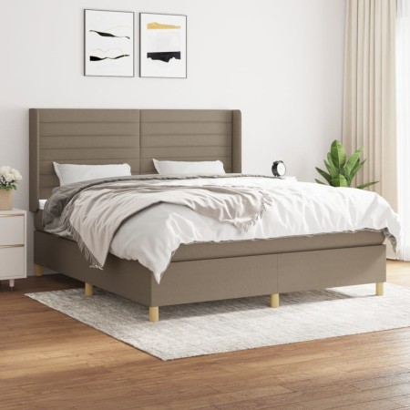 Cama box spring con colchón tela gris taupe 160x200 cm de , Camas y somieres - Ref: Foro24-3132085, Precio: 619,98 €, Descuen...