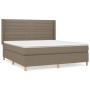 Cama box spring con colchón tela gris taupe 160x200 cm de , Camas y somieres - Ref: Foro24-3132085, Precio: 619,98 €, Descuen...