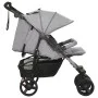 Carrito para gemelos de acero gris claro de vidaXL, Cochecitos de bebé - Ref: Foro24-10241, Precio: 260,32 €, Descuento: %