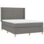 Cama box spring con colchón tela gris oscuro 140x200 cm de , Camas y somieres - Ref: Foro24-3132154, Precio: 507,69 €, Descue...