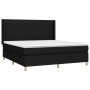 Cama box spring con colchón tela negro 160x200 cm de , Camas y somieres - Ref: Foro24-3132163, Precio: 641,88 €, Descuento: %