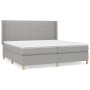 Cama box spring con colchón tela gris claro 200x200 cm de , Camas y somieres - Ref: Foro24-3132177, Precio: 625,11 €, Descuen...