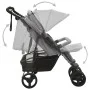 Carrito para gemelos de acero gris claro de vidaXL, Cochecitos de bebé - Ref: Foro24-10241, Precio: 260,32 €, Descuento: %