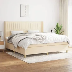 Boxspringbett mit cremefarbener Stoffmatratze 200x200 cm von , Betten und Lattenroste - Ref: Foro24-3132182, Preis: 662,16 €,...