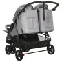 Carrito para gemelos de acero gris claro de vidaXL, Cochecitos de bebé - Ref: Foro24-10241, Precio: 260,32 €, Descuento: %