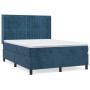 Cama box spring con colchón terciopelo azul oscuro 140x200 cm de , Camas y somieres - Ref: Foro24-3132805, Precio: 505,31 €, ...