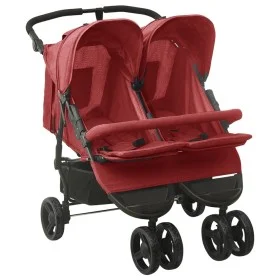 Carrito para gemelos de acero rojo de vidaXL, Cochecitos de bebé - Ref: Foro24-10245, Precio: 271,38 €, Descuento: %