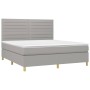 Cama box spring colchón y luces LED tela gris claro 160x200 cm de , Camas y somieres - Ref: Foro24-3135525, Precio: 562,42 €,...